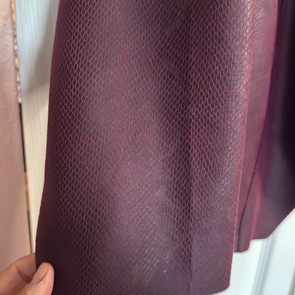 Catherine Malndrino Burgundy faux leather Jacket size 2x - Picture 4 of 10